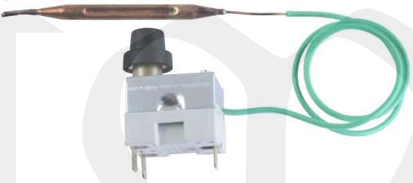 Kapilární termostat havarijní, 0,5m, +99°C, vypínací kontakt, manuální reset.