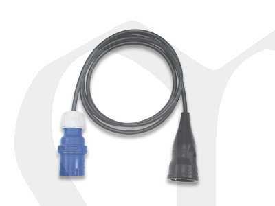 A1419 - 1-fázový adaptér 16A, 3pin samec/16 Schuko samice, 2m