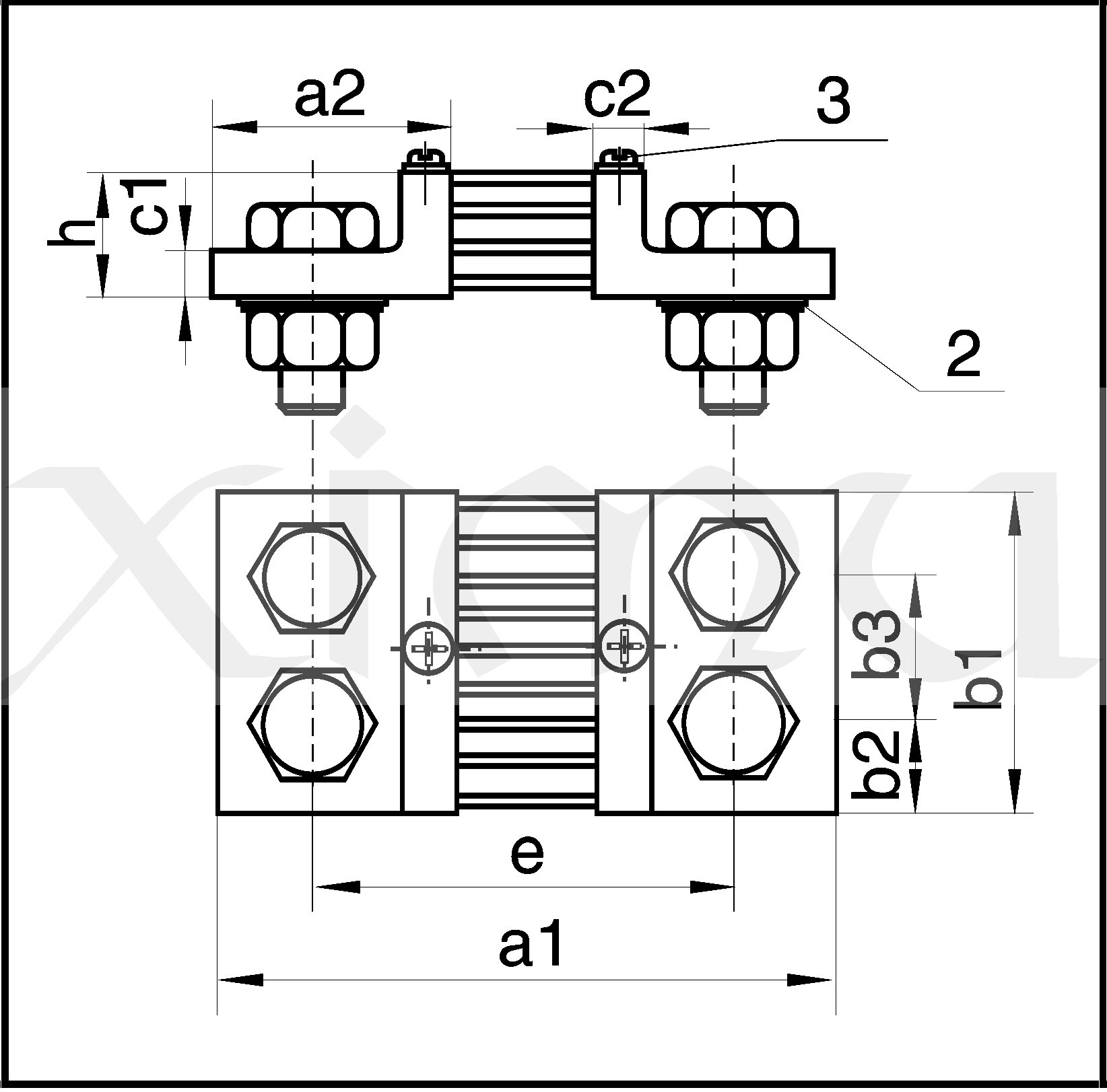 Bočník B2_1200A/60mV, tp.0,5%, b1=90mm