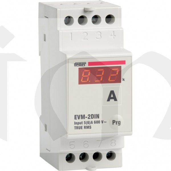 Ampérvoltmetr EVM-2DIN, x/5A, 600V