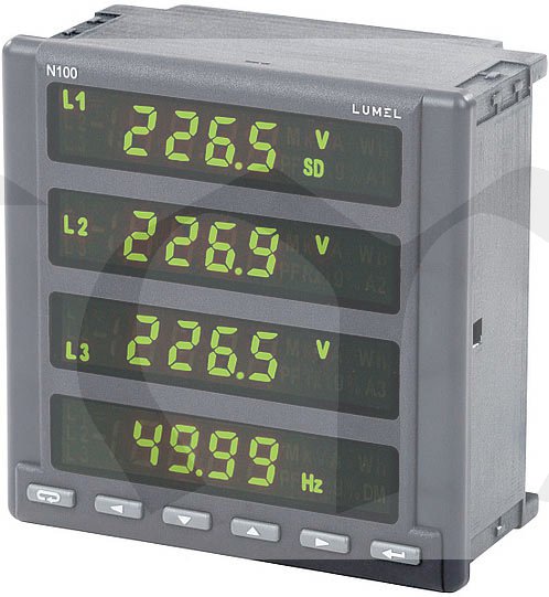 N100-21100E0, x/5/1A, 3x230/400V, 3relé, Ethernet, logger